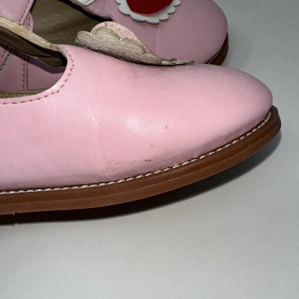 PLGELGTOXI Toddler Girls‎ Pink Leather Heart T-Strap Mary Jane Shoes - Size 12